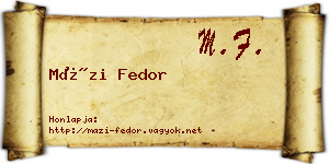 Mázi Fedor névjegykártya